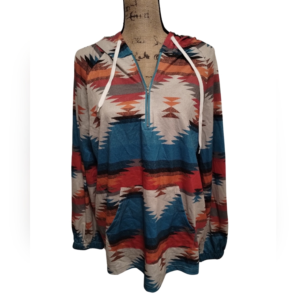 Aztec Hoodie Women's Size L